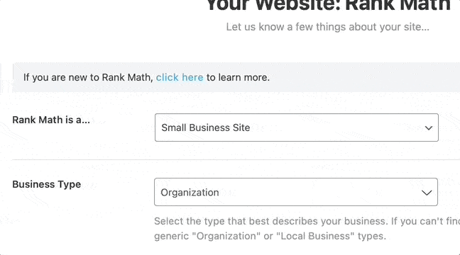 Business Type Selection