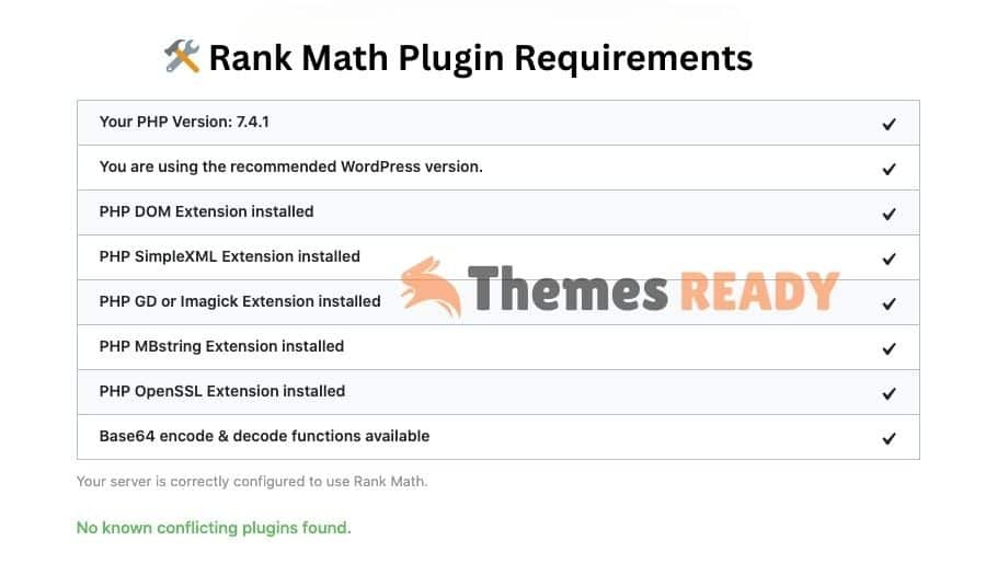 Rank Math Plugin Requirements