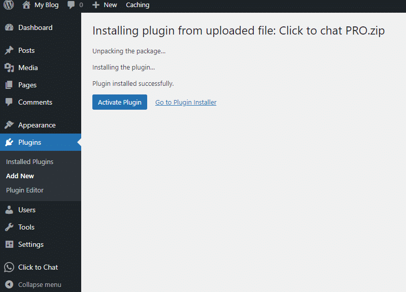 installing plugin in wordpress