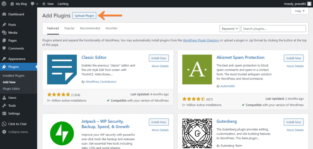 upload button plugin in wordpress image